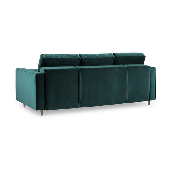 Petrolej zelena žametna raztegljiva zofa Milo Casa Santo-image-4