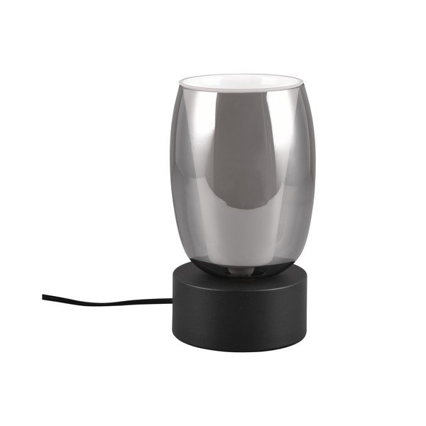 Črna/srebrna namizna svetilka s steklenim senčnikom (višina 24 cm) Barret – Trio Select-image-1