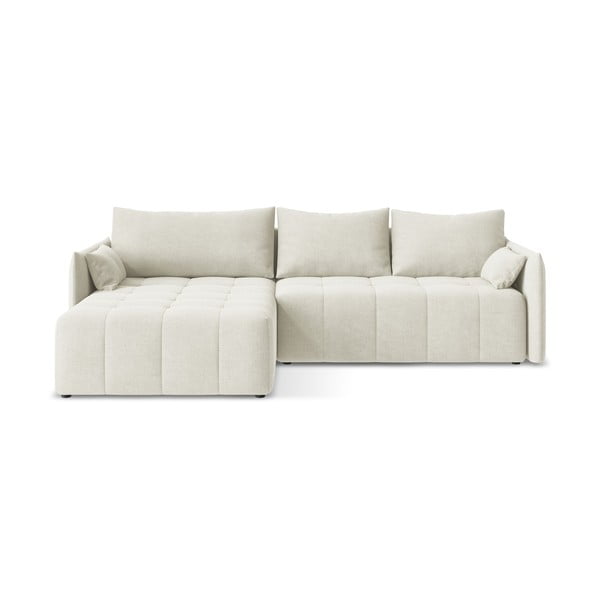 Bež raztegljiva/s prostorom za shranjevanje kotna sedežna garnitura (levi kot/z ležalnikom) Moku – Makamii