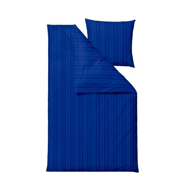 Temno modra enojna podaljšana posteljnina iz damasta 140x220 cm Noble – Södahl