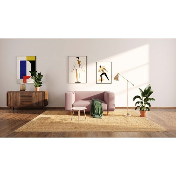 Rožnat fotelj iz tkanine bouclé Kukumo – Ame Yens-image-3