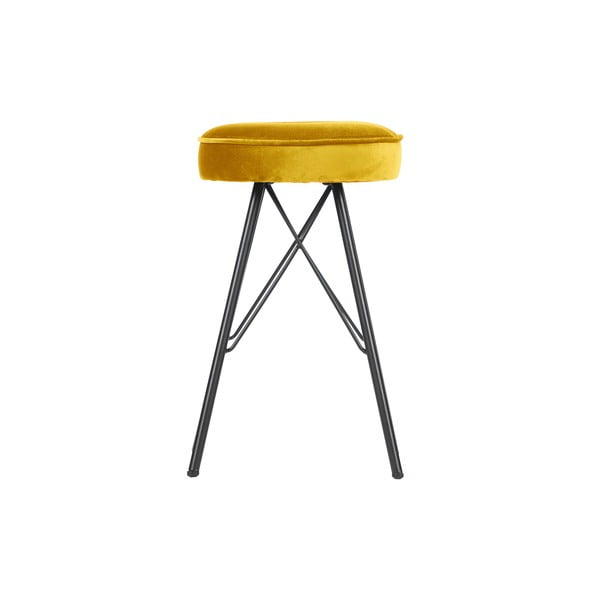 Rumen barski stolček z žametno prevleko WOOOD, višina 53 cm