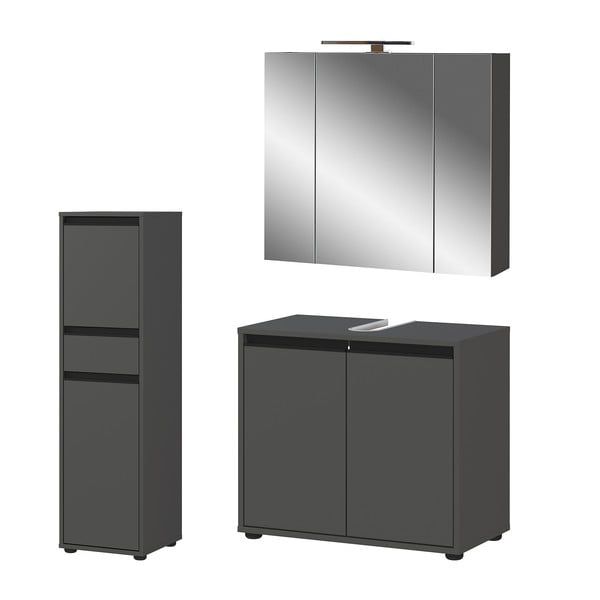 Antracitno siv komplet pohištva za kopalnico Lemont – Germania