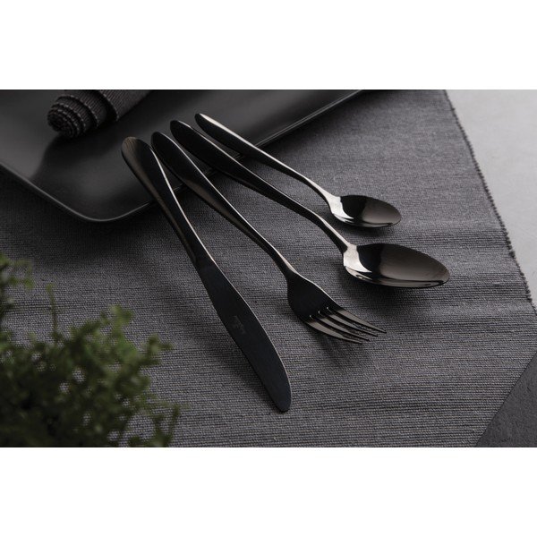 Črn jedilni pribor iz nerjavečega jekla 24 kosov Black Mirror Collection - BerlingerHaus-image-1
