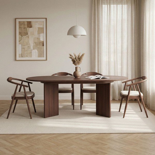 Raztegljiva jedilna miza z dodatno ploščo v orehovem dekorju 90x160 cm Sorell – Kalune Design-image-3