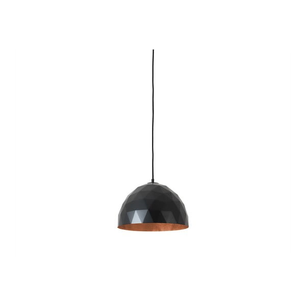 Črna viseča svetilka z detajli v barvi bakra Custom Form Leonard, ø 35 cm