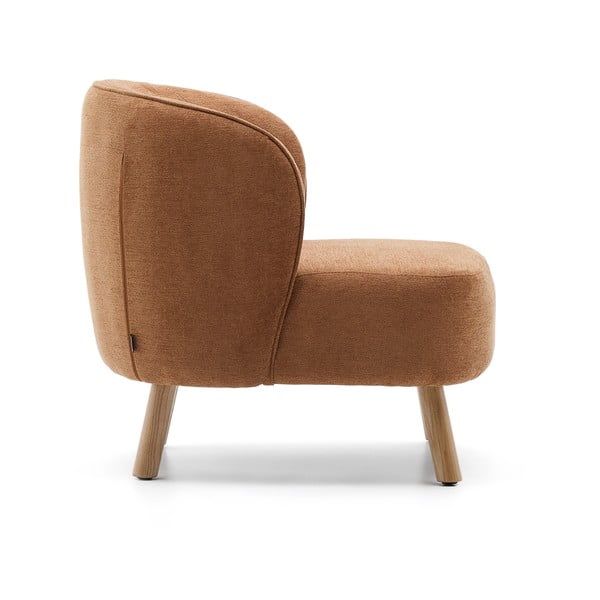 Fotelj iz šenilje v barvi terakote Ulit – Kave Home-image-3