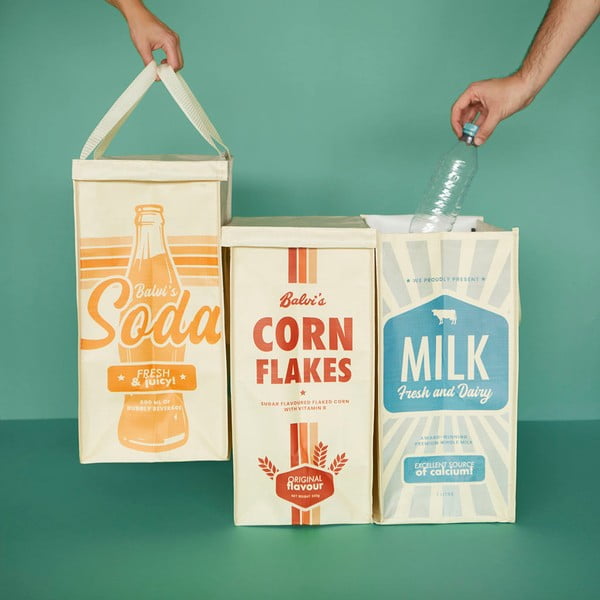 Plastični koši za smeti v kompletu 3 ks za ločevanje odpadkov 28 l Retro – Balvi-image-1