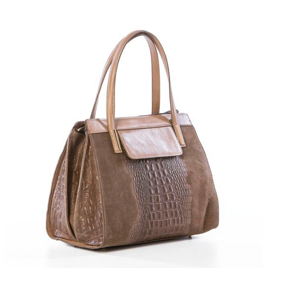 Usnjena torbica Croco Taupe-image-4