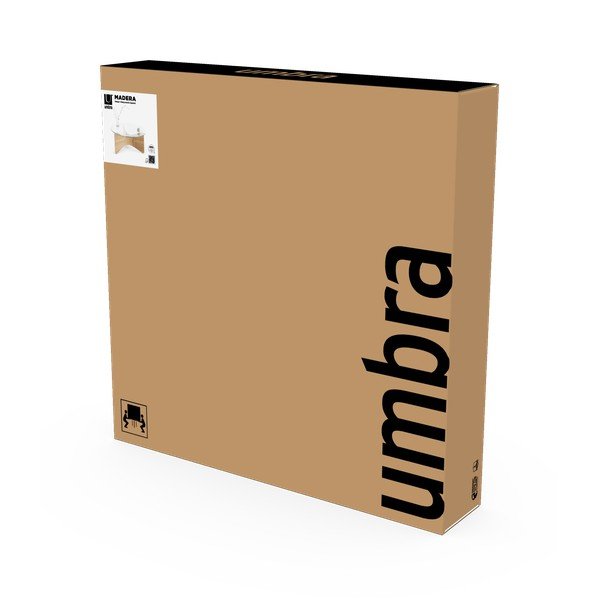 Okrogla mizica s stekleno mizno ploščo v naravni barvi ø 84 cm Madera – Umbra-image-3