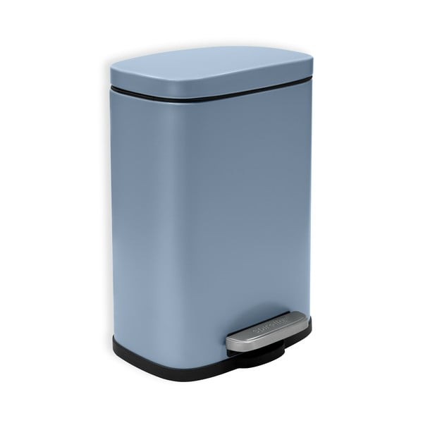 Svetlo moder jeklen koš za smeti s pedalom 5 l Akira – Spirella