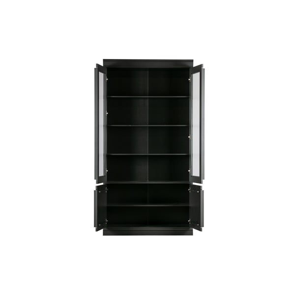 Črna vitrina iz masivnega bora 110x215x44 cm Organize – WOOOD-image-4