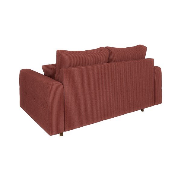 Opečnato oranžna sedežna garnitura iz rebrastega žameta 150 cm Ariella – Ropez-image-2