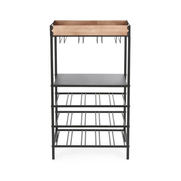 Črna kovinska vinska omara število steklenic 15, 48,5x84,5x34 cm Isaac – Yes Everyday-image-3