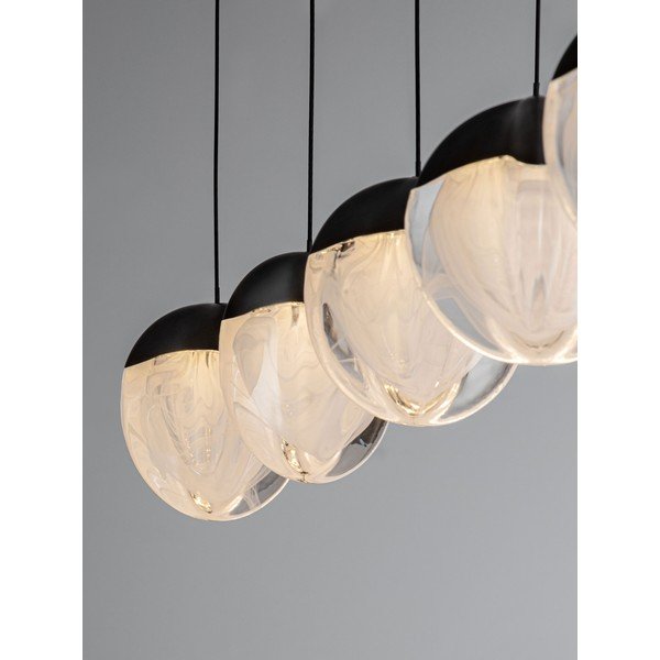 Mat črna aluminijasta LED zatemnitvena viseča svetilka s steklenim senčilom Alicia – Nova Luce-image-3