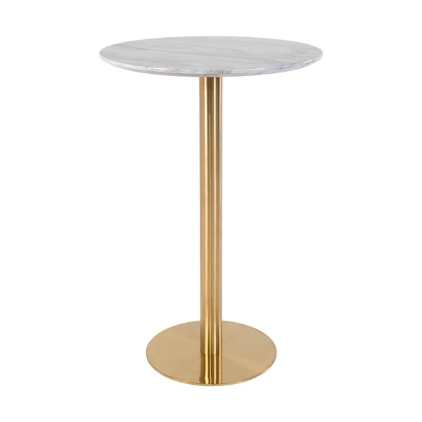 Okrogla barska miza z mizno ploščo v marmornem dekorju ø 70 cm Bolzano – House Nordic