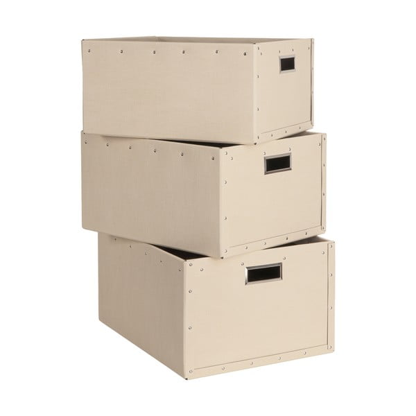 Bež kartonaste škatle za shranjevanje v kompletu 3 ks Ture – Bigso Box of Sweden