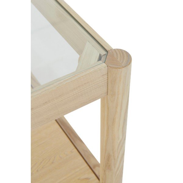 Klubska mizica s stekleno mizno ploščo v naravni barvi 60x120 cm Class – Ellos Home-image-4