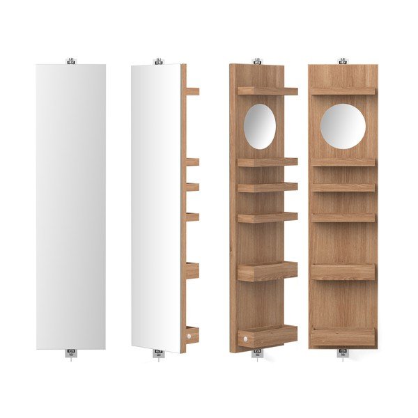 Vrtljivo ogledalo s policami Wireworks Cosmos, višina 114 cm-image-1