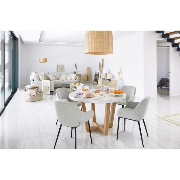 Bela vrtna miza s kamnito ploščo Kave Home Shanelle, ø 120 cm-image-4