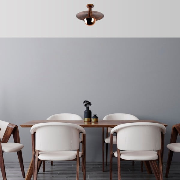 Bakrena stropna svetilka s kovinskim senčilom ø 38 cm Kurt – Opviq lights-image-2