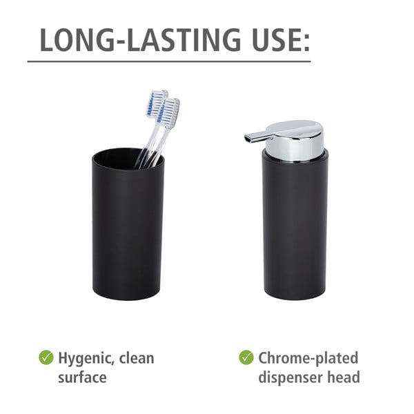 Črn plastičen komplet pripomočkov za kopalnico Calvo – Wenko-image-4