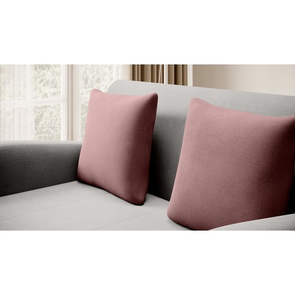 Rožnata/svetlo siva žametna raztegljiva sedežna garnitura 130 cm Ario – ELTAP-image-4