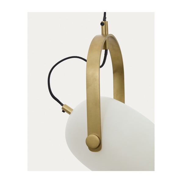 Bela viseča svetilka s steklenim senčilom ø 14 cm Reisy – Kave Home-image-3