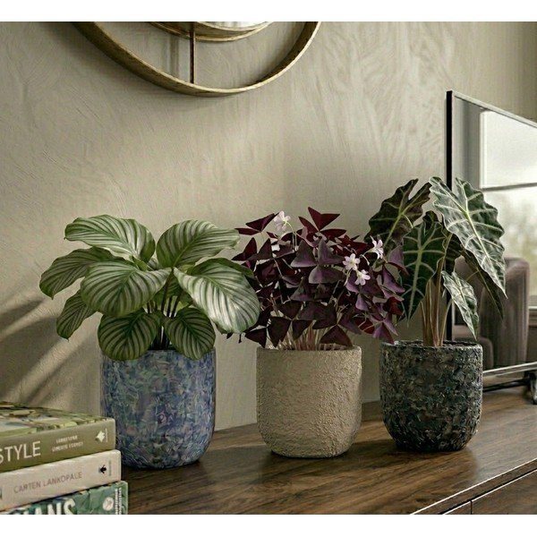 Keramičen ročno poslikan okrasni cvetlični lonec ø 18 cm Almada – Ego Dekor-image-1