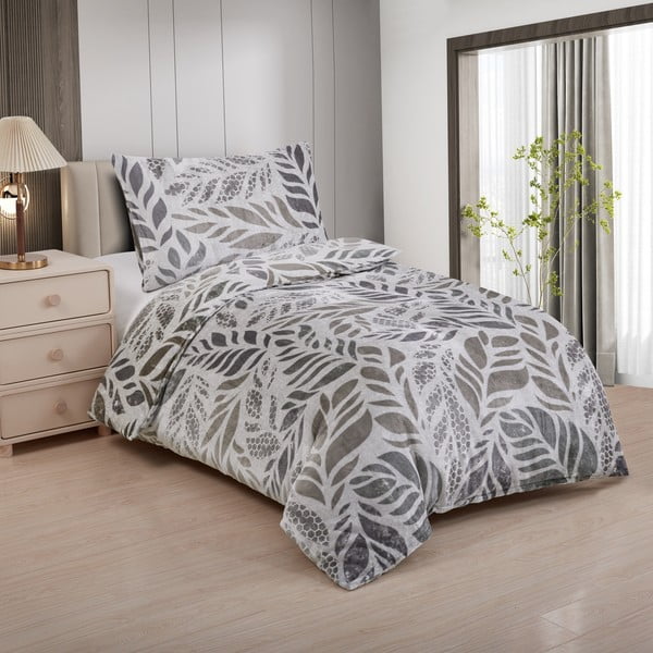 Siva enojna posteljnina iz mikropliša 140x200 cm Judith – My House