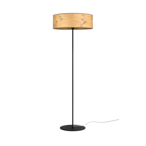 Bež stoječa svetilka iz lesenega furnirja Sotto Luce Ocho XL, ⌀ 45 cm