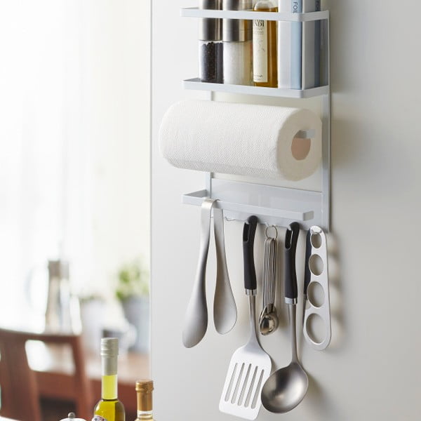 Velik bel magnetni kuhinjski nosilec YAMAZAKI Tower Magnetic Side Rack-image-3