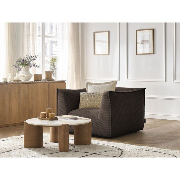 Rjav fotelj iz rebrastega žameta Giorgia – Bobochic Paris-image-4