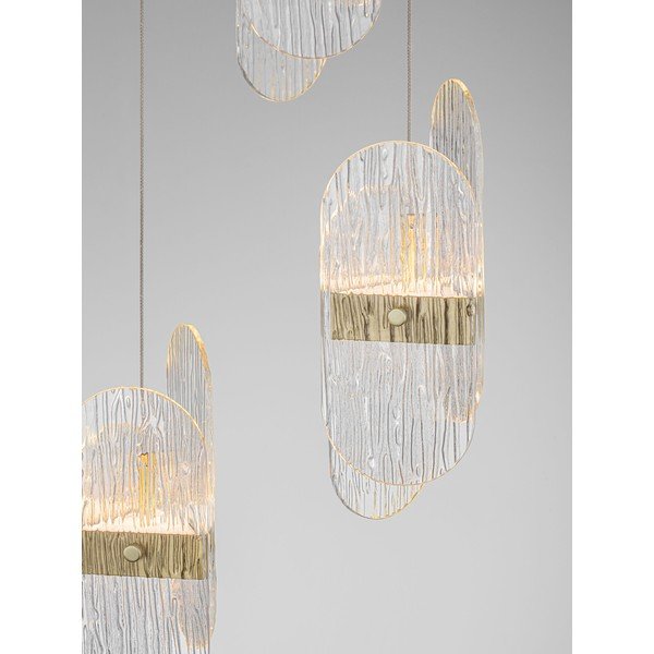 Medeninasta kovinska LED zatemnitvena viseča svetilka s steklenim senčilom ø 32 cm Lucien – Nova Luce-image-4