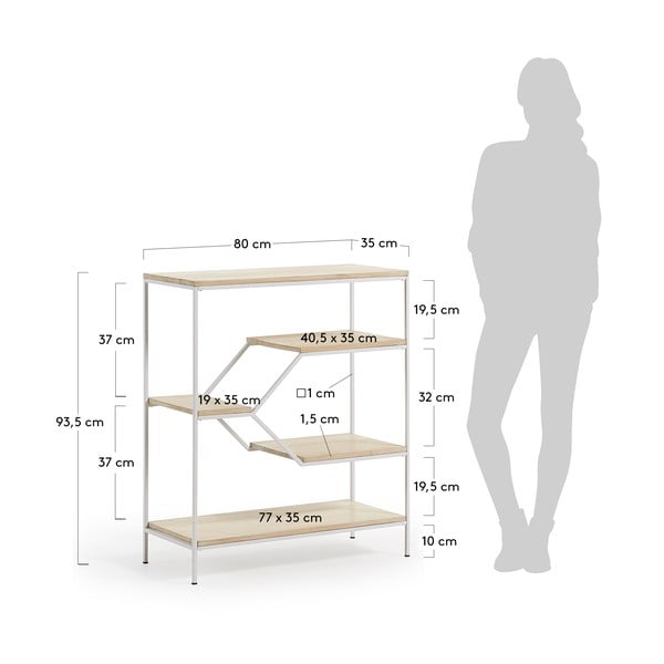 Mala bela knjižna omara iz mangovega lesa Kave Home Pyke-image-4