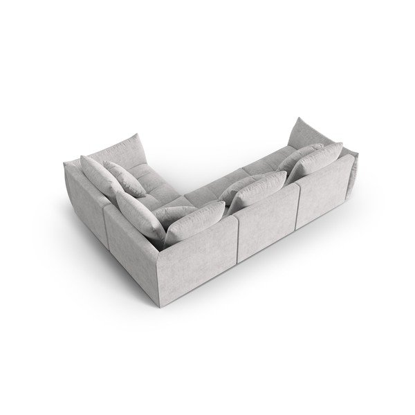 Svetlo siva kotna sedežna garnitura (desni kot/v obliki črke L) Bloom – Micadoni Home-image-2