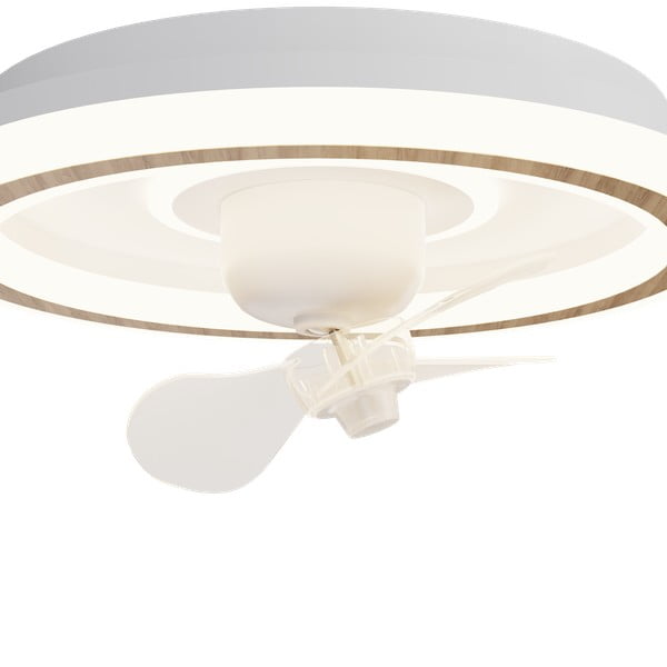 Bela LED stropna svetilka z daljinskim upravljalnikom/z ventilatorjem Alan Move – SULION-image-3