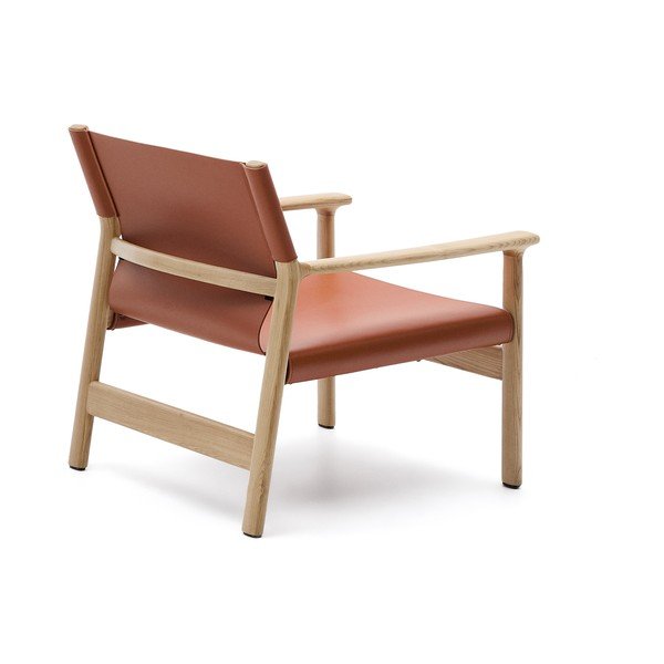 Usnjen fotelj v konjak rjavi barvi Jan – Kave Home-image-4