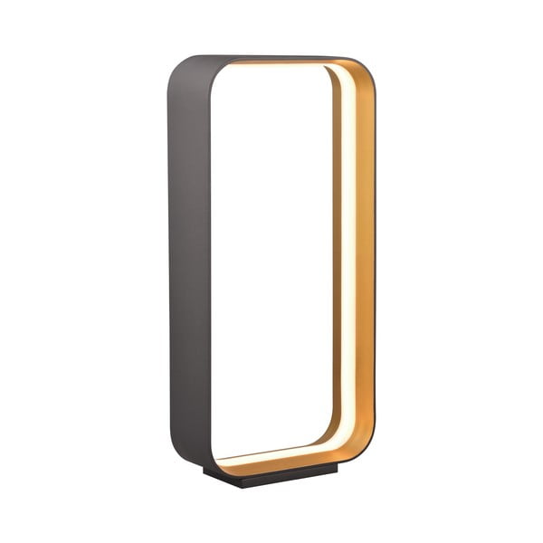 Črna LED namizna svetilka z glasovnim upravljanjem s pomočjo mobilne aplikacije s kovinskim senčilom (višina 61 cm) Cizione – CINQUE-image-1