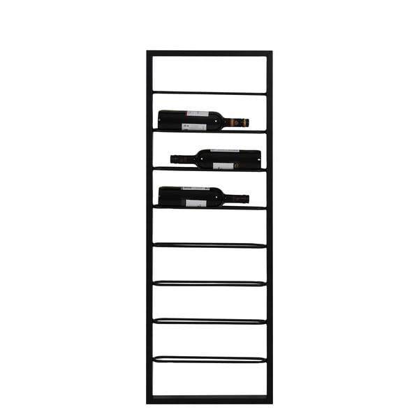 Črno stensko kovinsko držalo za vino 42x120x6 cm Macaben – Light & Living
