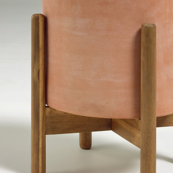 Glinen cvetlični lonec na lesenem podstavku Kave Home Dalva, ⌀ 30 cm-image-3