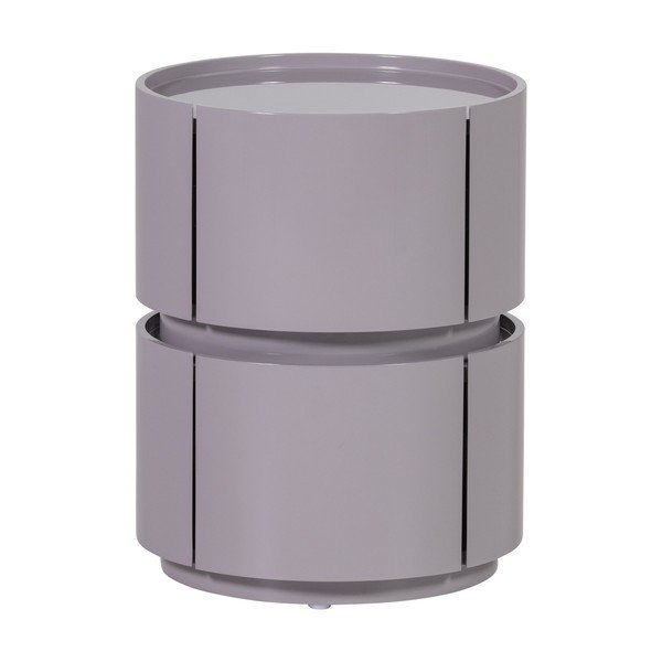 Svetlo siva nočna omarica v sijajnem dekorju Lunex – WOOOD-image-2