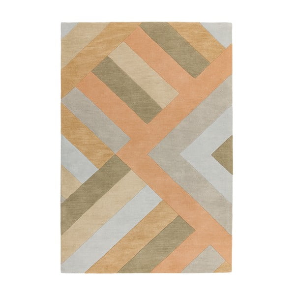 Sivo-oranžna preproga Asiatic Carpets Big Zig, 160 x 230 cm