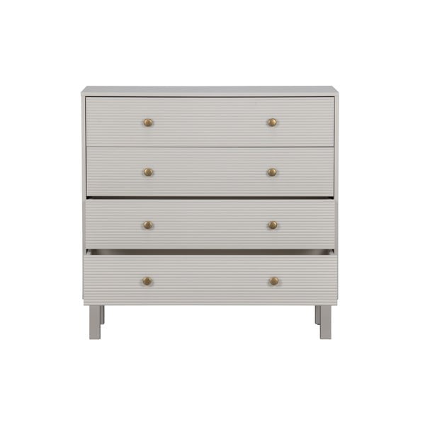 Svetlo siva nizka komoda iz masivnega bora 94x91 cm Madu – WOOOD-image-3