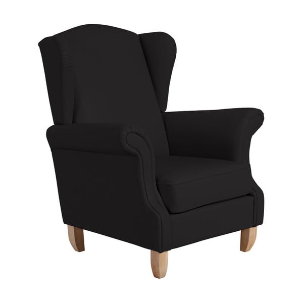 Max Winzer Verita Leather Black Eared Leather Armchair