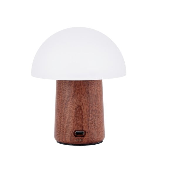 LED namizna svetilka v beli in temni naravni barvi (višina 12,5 cm) Alice Mushroom – Gingko