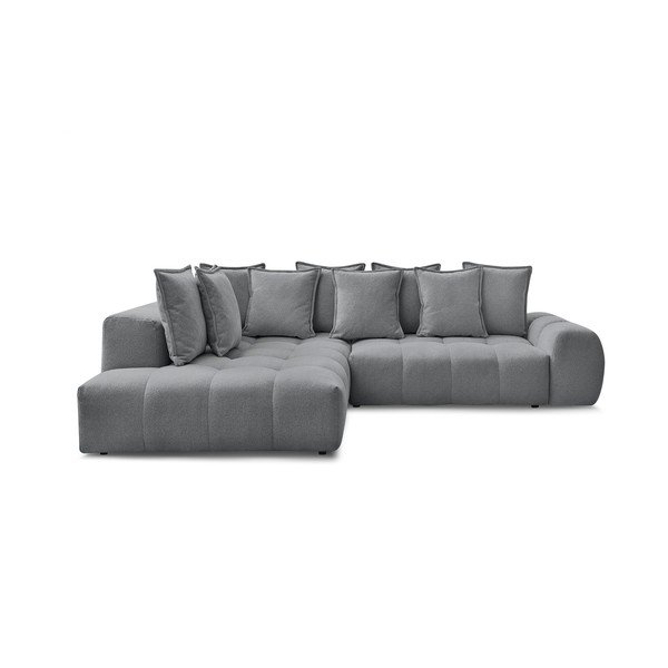 Temno siva raztegljiva/s prostorom za shranjevanje kotna sedežna garnitura iz šenilje (levi kot/v obliki črke L) Everest – Bobochic Paris