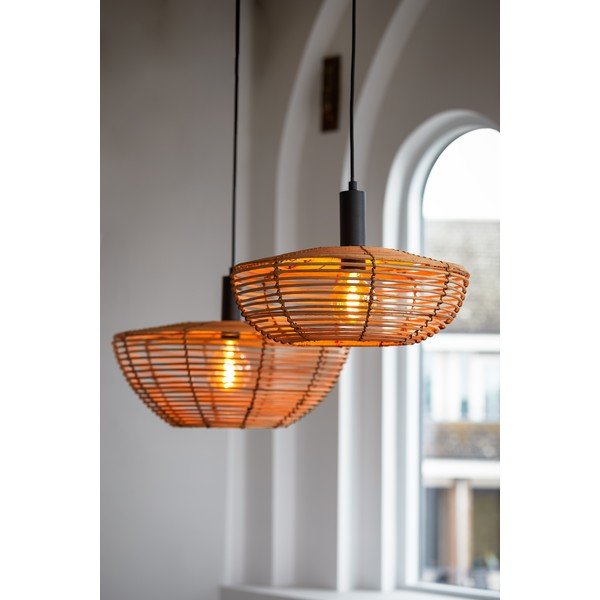 Stropna svetilka v naravni barvi s senčnikom iz ratana ø 50 cm Milan - Light & Living-image-1