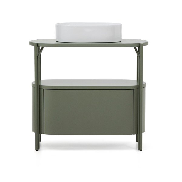 Zelena omarica za pod umivalnik 90x81 cm Arely – Kave Home-image-3