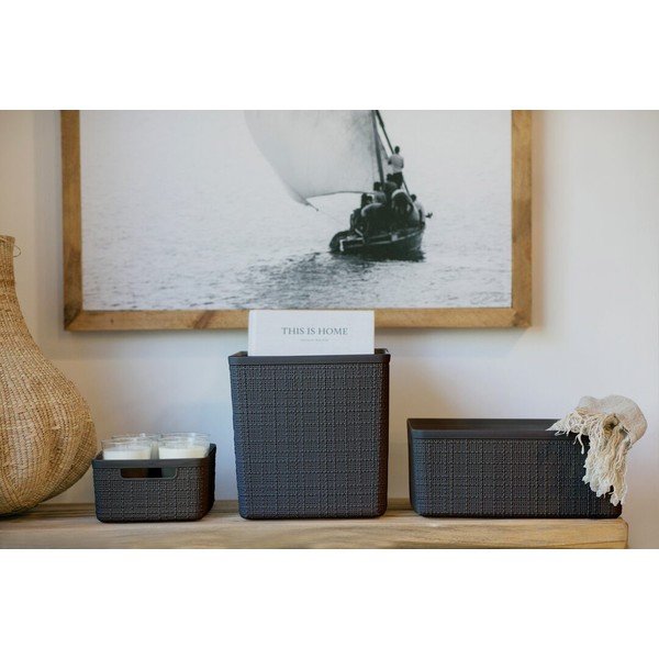 Temno siva košara za shranjevanje Curver Jute, 5 l-image-3